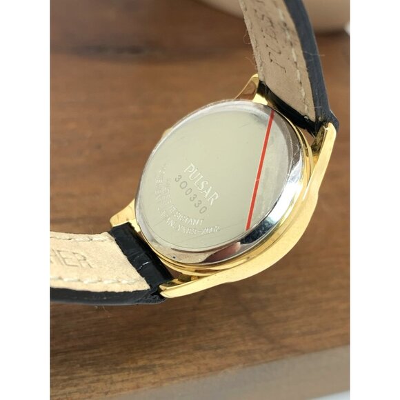 Pulsar Women's Watch VX83-X002 Vintage Quartz White Dial Day Date Black Leather - Picture 6 of 13